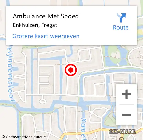 Locatie op kaart van de 112 melding: Ambulance Met Spoed Naar Enkhuizen, Fregat op 20 januari 2016 11:32