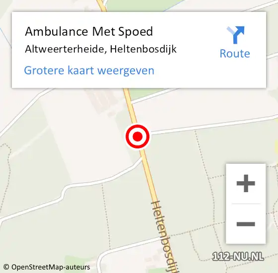 Locatie op kaart van de 112 melding: Ambulance Met Spoed Naar Altweerterheide, Heltenbosdijk op 3 december 2013 19:32