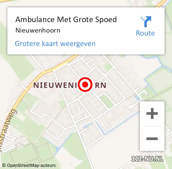Locatie op kaart van de 112 melding: Ambulance Met Grote Spoed Naar Nieuwenhoorn op 20 januari 2016 16:28