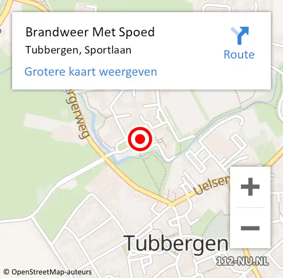 Locatie op kaart van de 112 melding: Brandweer Met Spoed Naar Tubbergen, Sportlaan op 20 januari 2016 20:38