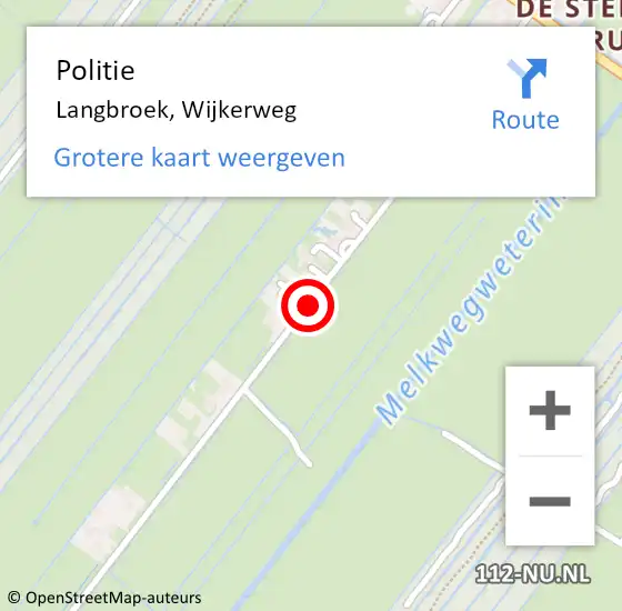 Locatie op kaart van de 112 melding: Politie Langbroek, Wijkerweg op 20 januari 2016 22:29