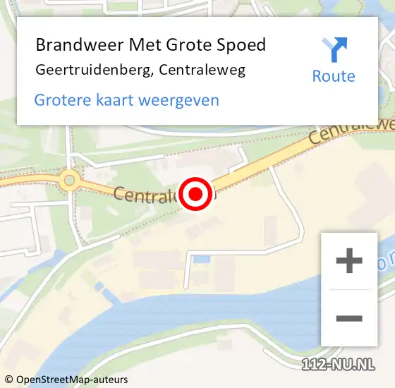 Locatie op kaart van de 112 melding: Brandweer Met Grote Spoed Naar Geertruidenberg, Centraleweg op 20 januari 2016 22:40