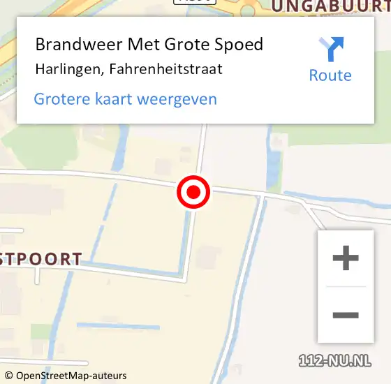 Locatie op kaart van de 112 melding: Brandweer Met Grote Spoed Naar Harlingen, Fahrenheitstraat op 21 januari 2016 00:07