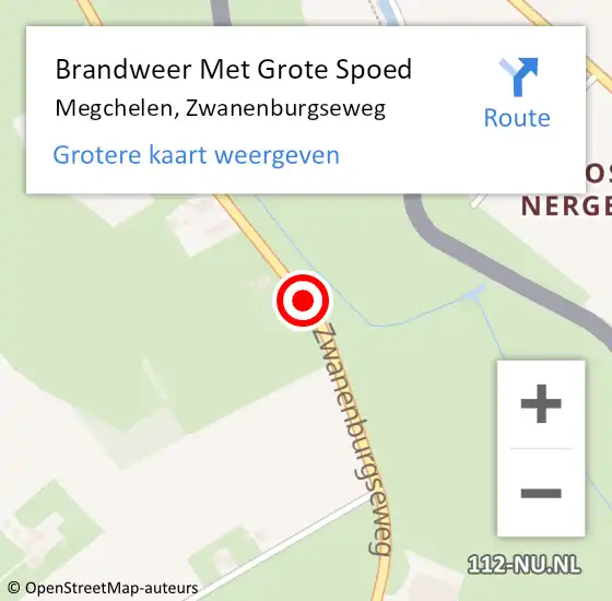 Locatie op kaart van de 112 melding: Brandweer Met Grote Spoed Naar Megchelen, Zwanenburgseweg op 21 januari 2016 02:22
