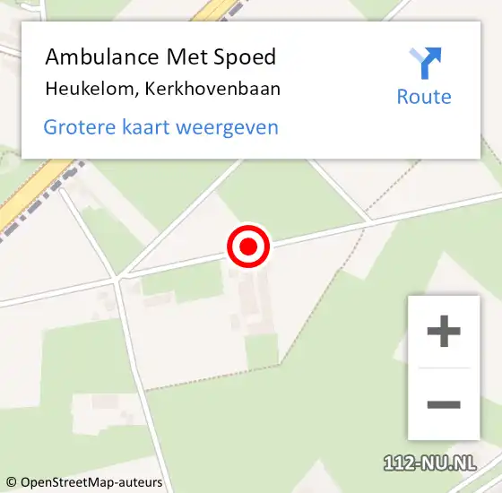 Locatie op kaart van de 112 melding: Ambulance Met Spoed Naar Heukelom, Kerkhovenbaan op 21 januari 2016 07:34