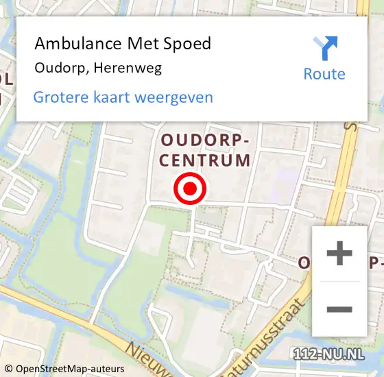 Locatie op kaart van de 112 melding: Ambulance Met Spoed Naar Oudorp, Herenweg op 21 januari 2016 07:48