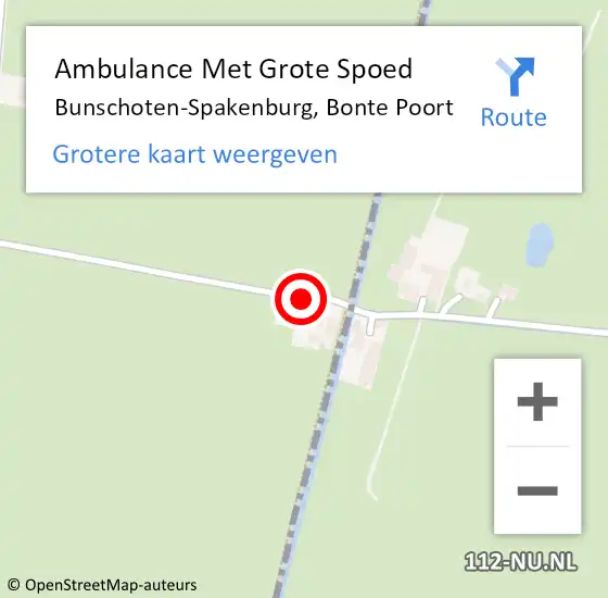 Locatie op kaart van de 112 melding: Ambulance Met Grote Spoed Naar Bunschoten-Spakenburg, Bonte Poort op 21 januari 2016 07:49