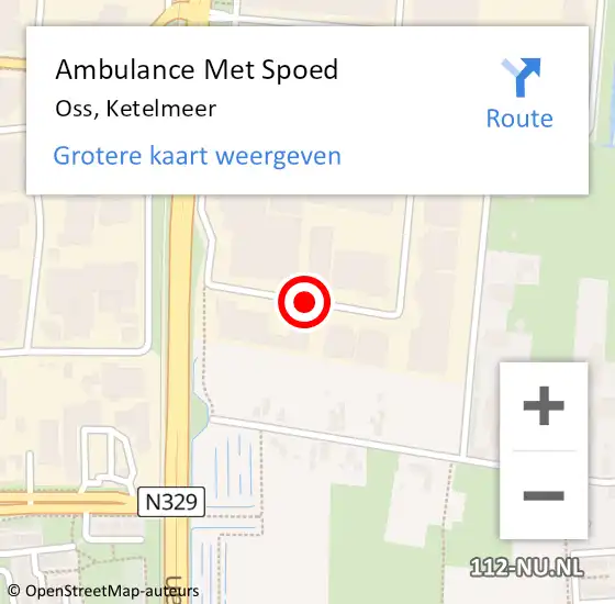 Locatie op kaart van de 112 melding: Ambulance Met Spoed Naar Oss, Ketelmeer op 21 januari 2016 08:53