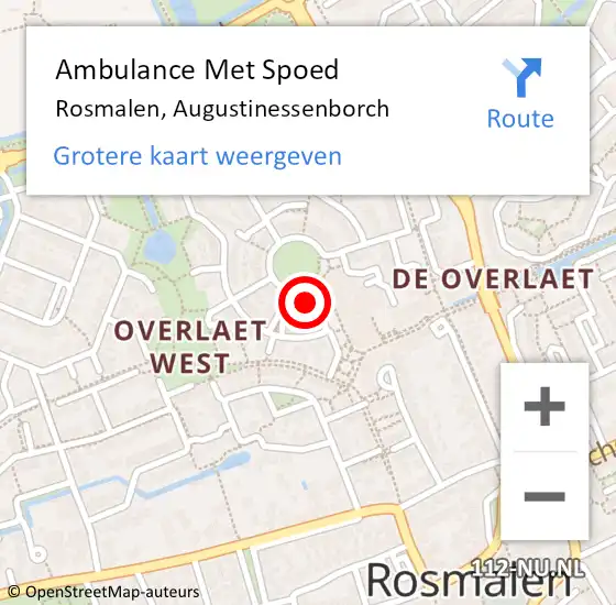 Locatie op kaart van de 112 melding: Ambulance Met Spoed Naar Rosmalen, Augustinessenborch op 21 januari 2016 08:56