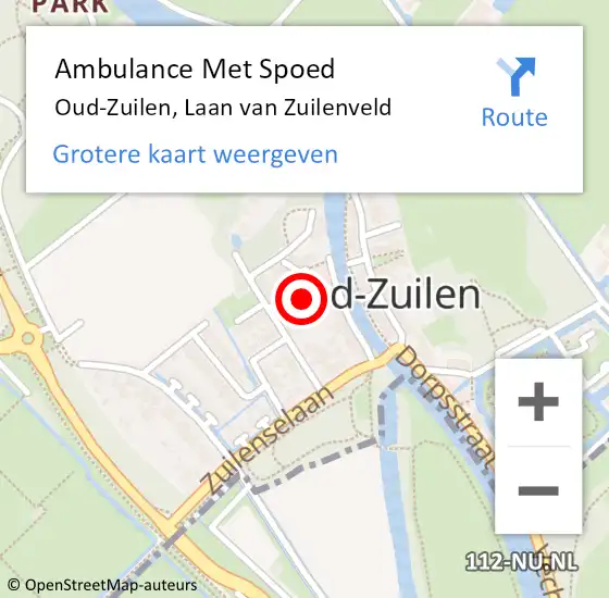 Locatie op kaart van de 112 melding: Ambulance Met Spoed Naar Oud-Zuilen, Laan van Zuilenveld op 21 januari 2016 10:49