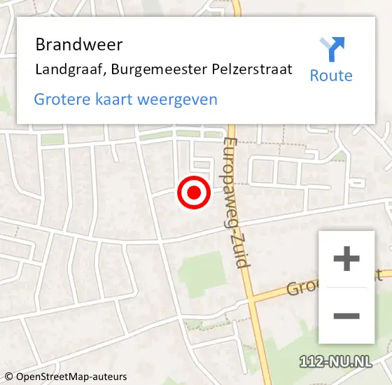Locatie op kaart van de 112 melding: Brandweer Landgraaf, Burgemeester Pelzerstraat op 3 december 2013 21:52