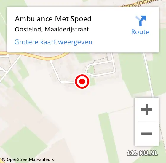 Locatie op kaart van de 112 melding: Ambulance Met Spoed Naar Oosteind, Maalderijstraat op 21 januari 2016 11:22