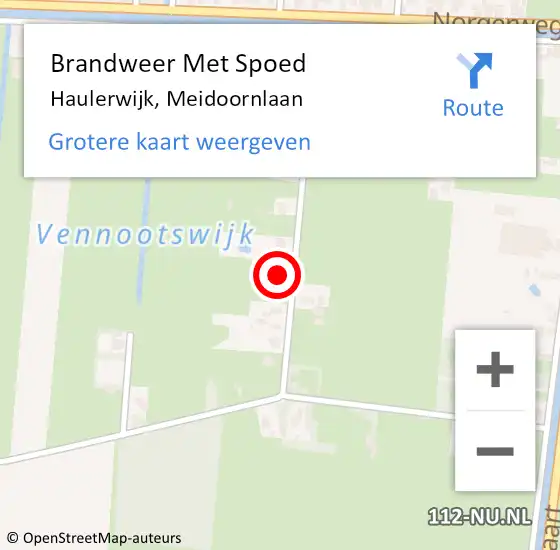 Locatie op kaart van de 112 melding: Brandweer Met Spoed Naar Haulerwijk, Meidoornlaan op 21 januari 2016 12:56