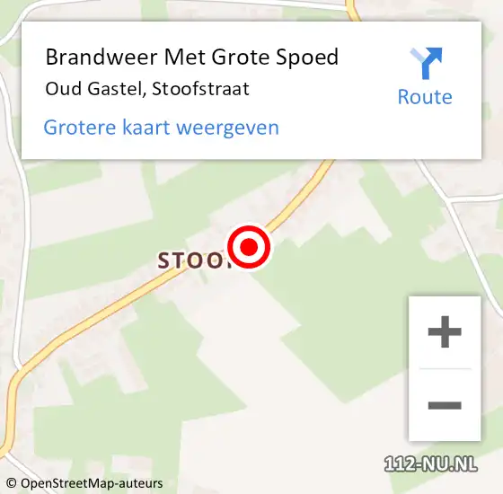 Locatie op kaart van de 112 melding: Brandweer Met Grote Spoed Naar Oud Gastel, Stoofstraat op 3 december 2013 22:13