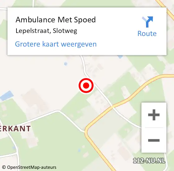 Locatie op kaart van de 112 melding: Ambulance Met Spoed Naar Lepelstraat, Slotweg op 21 januari 2016 15:34