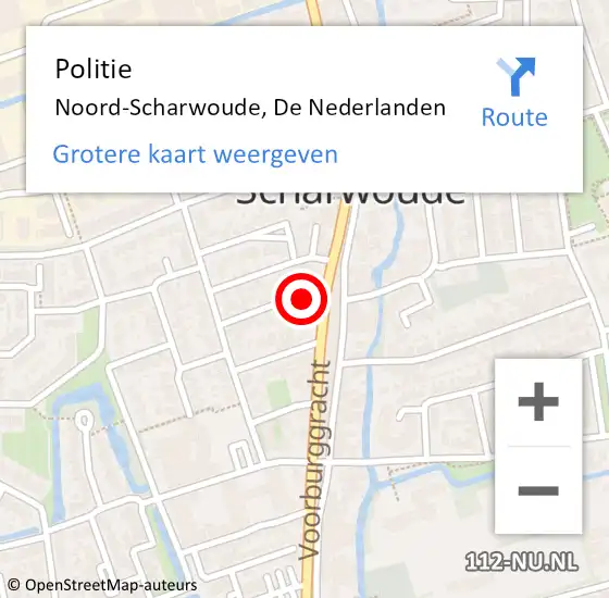 Locatie op kaart van de 112 melding: Politie Noord-Scharwoude, De Nederlanden op 21 januari 2016 16:38