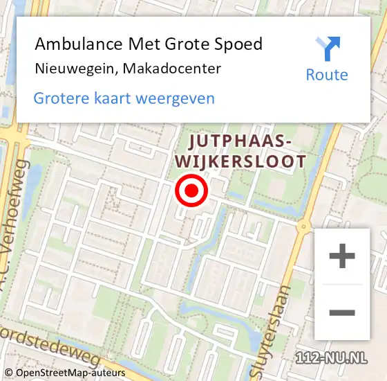 Locatie op kaart van de 112 melding: Ambulance Met Grote Spoed Naar Nieuwegein, Makadocenter op 21 januari 2016 17:09