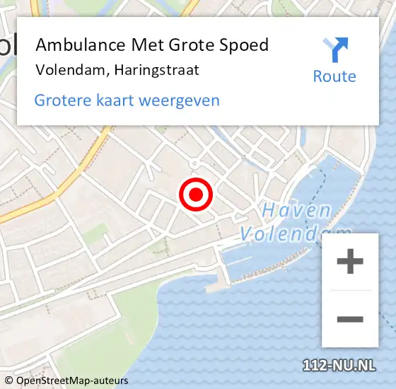 Locatie op kaart van de 112 melding: Ambulance Met Grote Spoed Naar Volendam, Haringstraat op 21 januari 2016 17:30