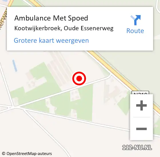 Locatie op kaart van de 112 melding: Ambulance Met Spoed Naar Kootwijkerbroek, Oude Essenerweg op 21 januari 2016 17:59