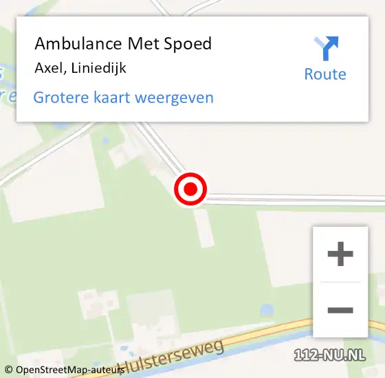 Locatie op kaart van de 112 melding: Ambulance Met Spoed Naar Axel, Liniedijk op 21 januari 2016 18:35