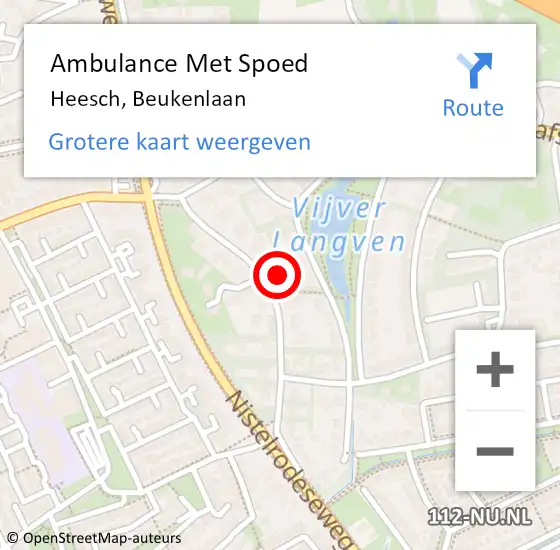 Locatie op kaart van de 112 melding: Ambulance Met Spoed Naar Heesch, Beukenlaan op 3 december 2013 23:49