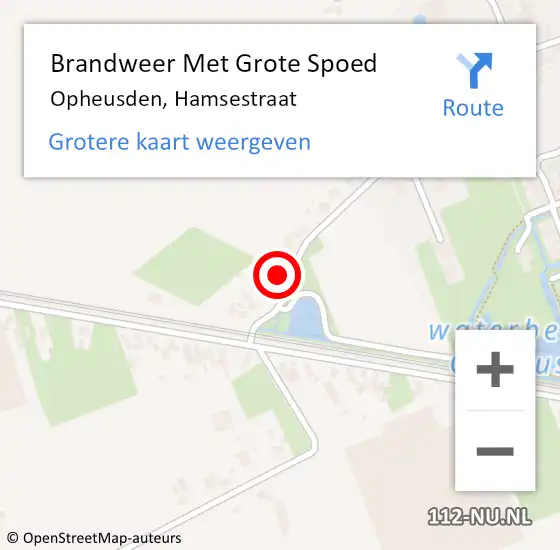 Locatie op kaart van de 112 melding: Brandweer Met Grote Spoed Naar Opheusden, Hamsestraat op 3 december 2013 23:52