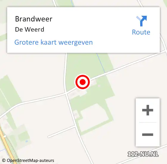 Locatie op kaart van de 112 melding: Brandweer De Weerd op 21 januari 2016 20:47