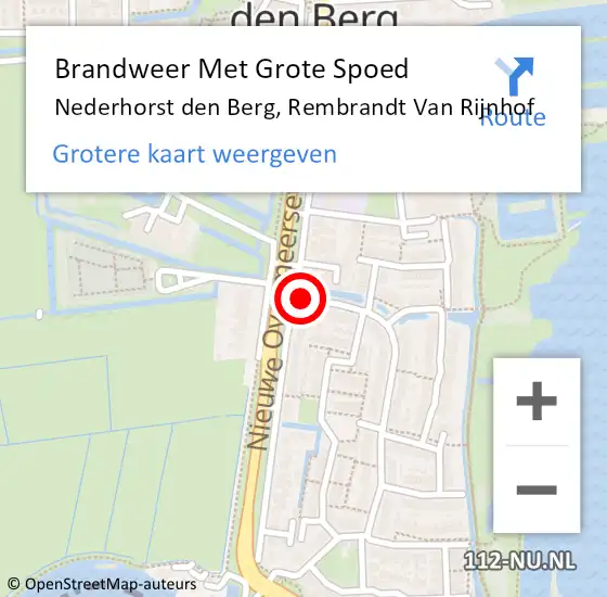 Locatie op kaart van de 112 melding: Brandweer Met Grote Spoed Naar Nederhorst den Berg, Rembrandt Van Rijnhof op 21 januari 2016 21:26