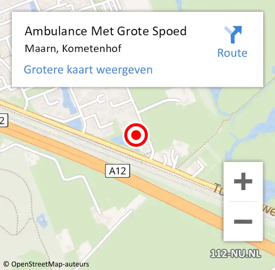 Locatie op kaart van de 112 melding: Ambulance Met Grote Spoed Naar Maarn, Kometenhof op 21 januari 2016 21:54