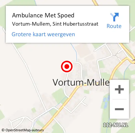 Locatie op kaart van de 112 melding: Ambulance Met Spoed Naar Vortum-Mullem, Sint Hubertusstraat op 21 januari 2016 23:40