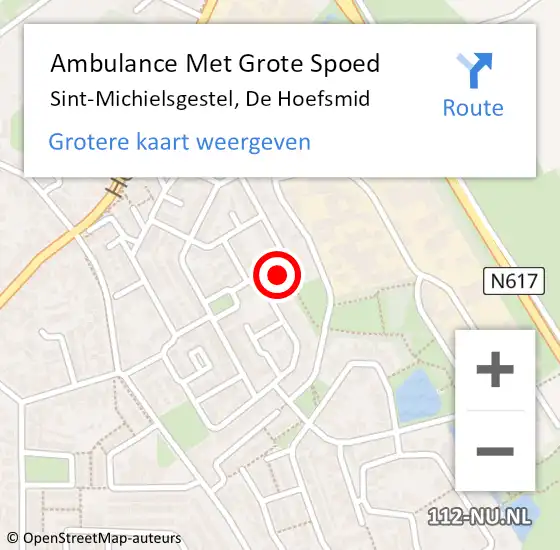 Locatie op kaart van de 112 melding: Ambulance Met Grote Spoed Naar Sint-Michielsgestel, De Hoefsmid op 22 januari 2016 09:11