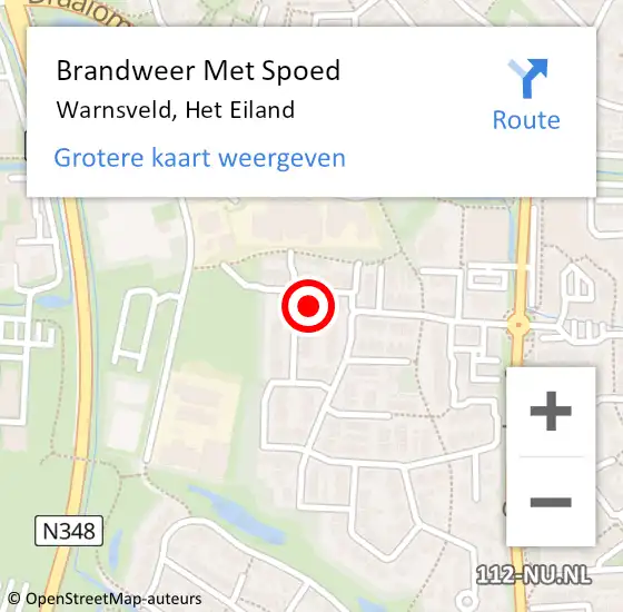 Locatie op kaart van de 112 melding: Brandweer Met Spoed Naar Warnsveld, Het Eiland op 22 januari 2016 10:49