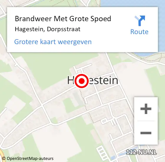 Locatie op kaart van de 112 melding: Brandweer Met Grote Spoed Naar Hagestein, Dorpsstraat op 22 januari 2016 11:37