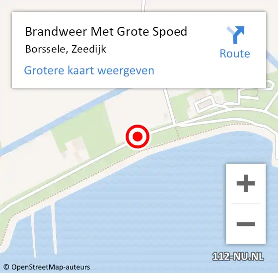 Locatie op kaart van de 112 melding: Brandweer Met Grote Spoed Naar Borssele, Zeedijk op 22 januari 2016 12:23