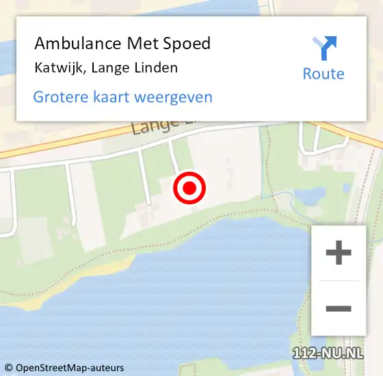 Locatie op kaart van de 112 melding: Ambulance Met Spoed Naar Katwijk, Lange Linden op 22 januari 2016 15:41