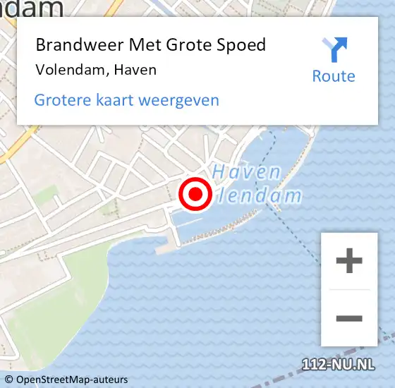 Locatie op kaart van de 112 melding: Brandweer Met Grote Spoed Naar Volendam, Haven op 4 december 2013 05:43