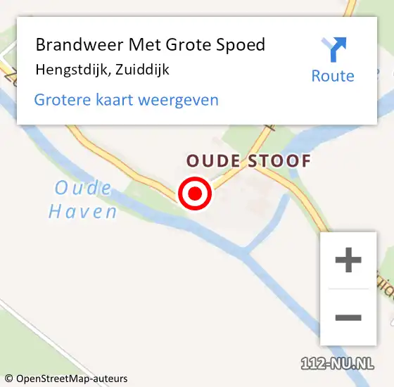 Locatie op kaart van de 112 melding: Brandweer Met Grote Spoed Naar Hengstdijk, Zuiddijk op 22 januari 2016 18:00