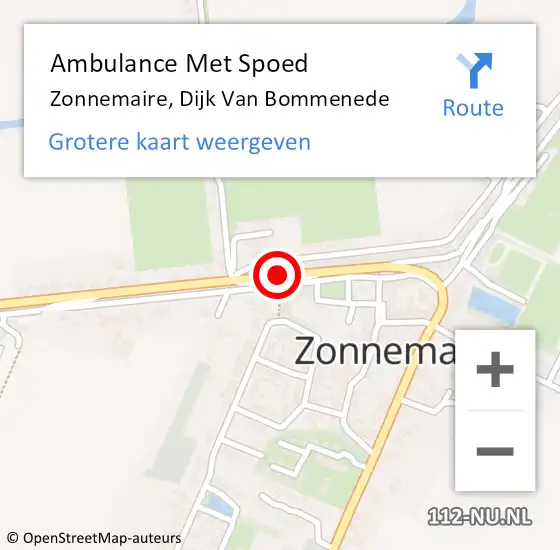 Locatie op kaart van de 112 melding: Ambulance Met Spoed Naar Zonnemaire, Dijk Van Bommenede op 22 januari 2016 19:41