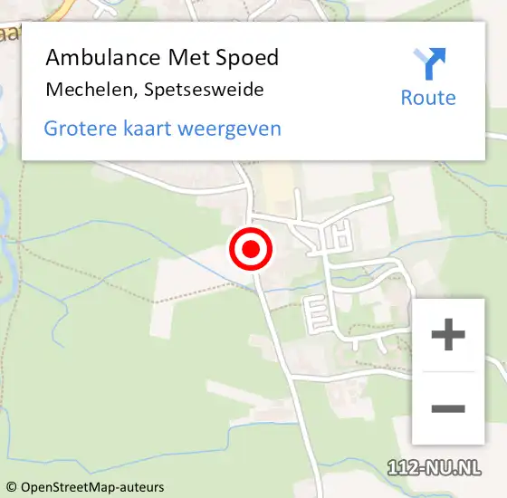 Locatie op kaart van de 112 melding: Ambulance Met Spoed Naar Mechelen, Spetsesweide op 4 december 2013 06:45