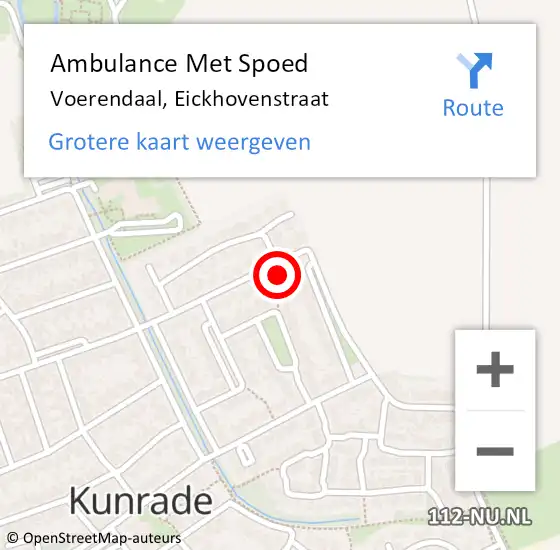 Locatie op kaart van de 112 melding: Ambulance Met Spoed Naar Voerendaal, Eickhovenstraat op 4 december 2013 07:32