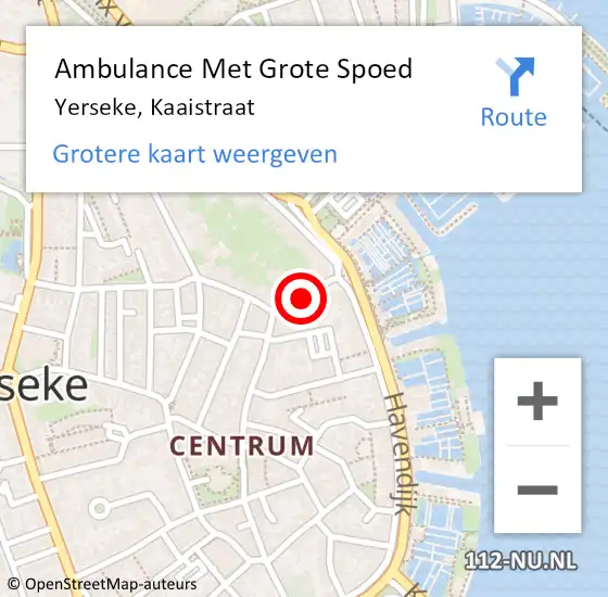 Locatie op kaart van de 112 melding: Ambulance Met Grote Spoed Naar Yerseke, Kaaistraat op 23 januari 2016 02:21