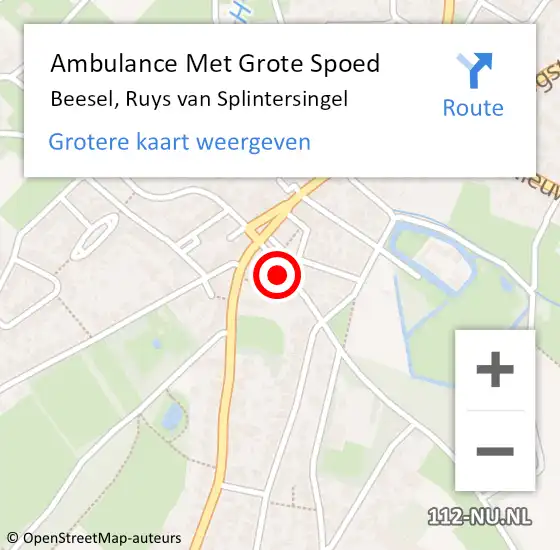 Locatie op kaart van de 112 melding: Ambulance Met Grote Spoed Naar Beesel, Ruys van Splintersingel op 23 januari 2016 02:35