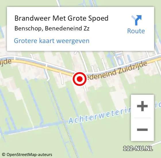 Locatie op kaart van de 112 melding: Brandweer Met Grote Spoed Naar Benschop, Benedeneind Zz op 23 januari 2016 03:11