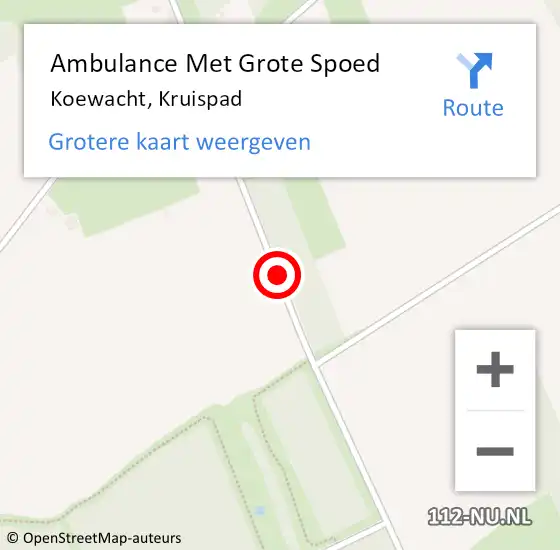 Locatie op kaart van de 112 melding: Ambulance Met Grote Spoed Naar Koewacht, Kruispad op 4 december 2013 07:48