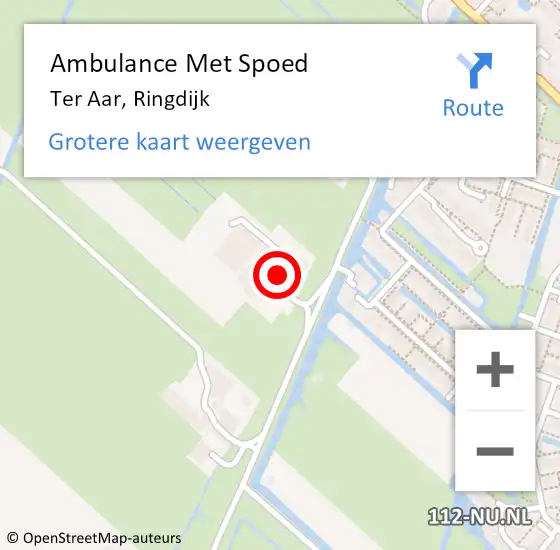 Locatie op kaart van de 112 melding: Ambulance Met Spoed Naar Ter Aar, Ringdijk op 23 januari 2016 10:27