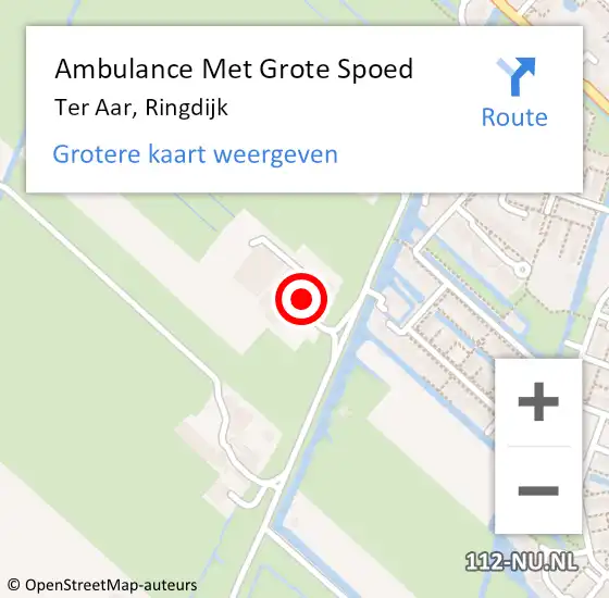 Locatie op kaart van de 112 melding: Ambulance Met Grote Spoed Naar Ter Aar, Ringdijk op 23 januari 2016 10:30