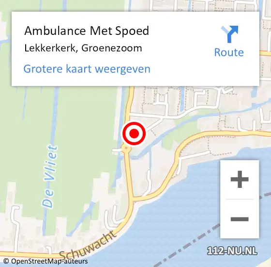 Locatie op kaart van de 112 melding: Ambulance Met Spoed Naar Lekkerkerk, Groenezoom op 23 januari 2016 11:01