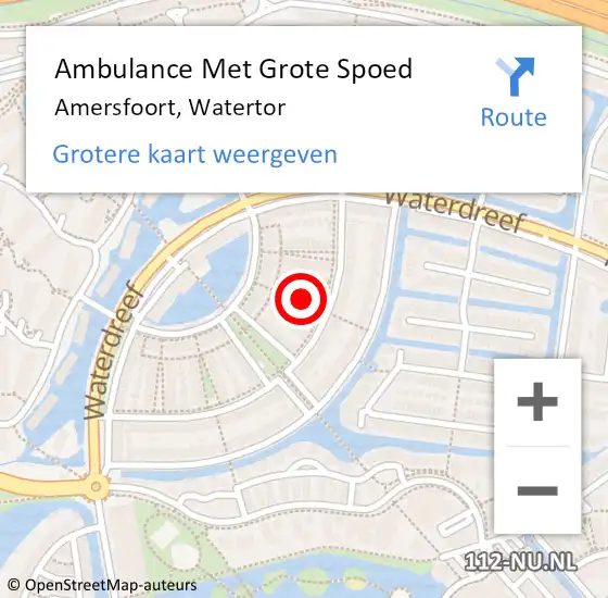 Locatie op kaart van de 112 melding: Ambulance Met Grote Spoed Naar Amersfoort, Watertor op 23 januari 2016 11:18