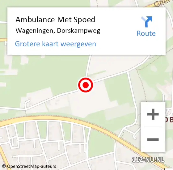 Locatie op kaart van de 112 melding: Ambulance Met Spoed Naar Wageningen, Dorskampweg op 23 januari 2016 11:53