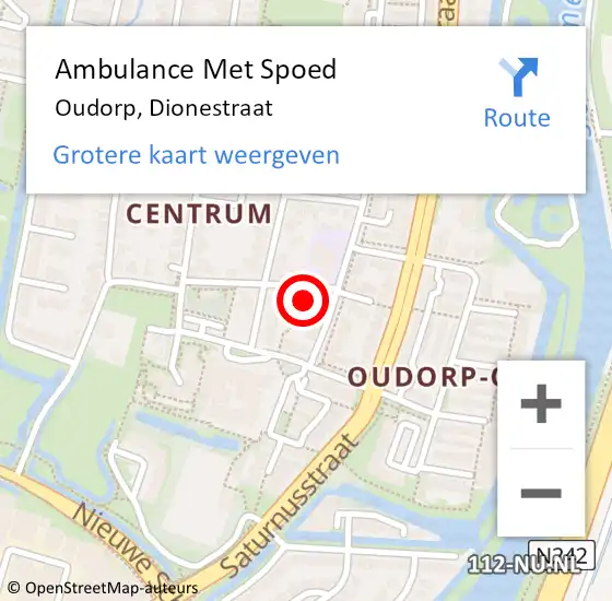 Locatie op kaart van de 112 melding: Ambulance Met Spoed Naar Oudorp, Dionestraat op 23 januari 2016 12:21